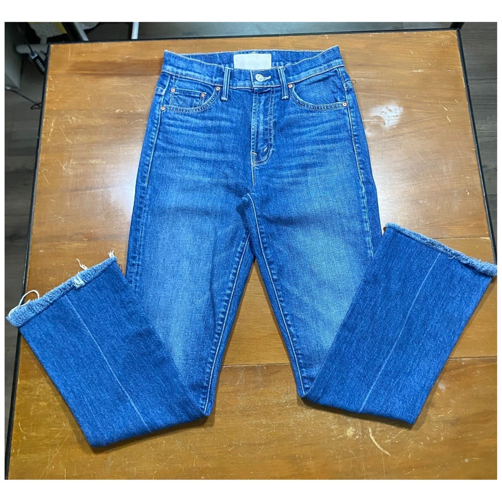 Mother The Insider Crop Step Fray Women 24 Blue Excellent Bad Reputation Jeans